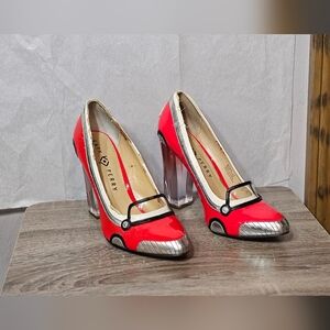 Katy Perry Collections Vibrant Red and Silver Heels